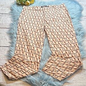 Zara Chain Print Pink Trouser Pants sz 6